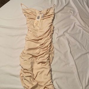 Princess Polly cream spaghetti strap dress